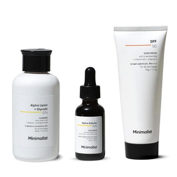 Minimalist Anti-Pigmentation Kit, Skin Care Routine Kit For Unisex, Face Wash, Serum & Sunscreen Combo